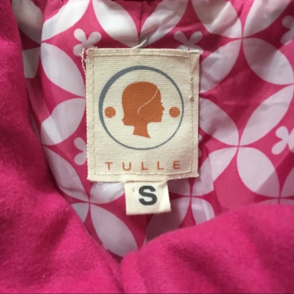 Tulle By Anthropologie Short Sleeve Pink Wool Blend Jacket 3 Top Buttons… - Picture 6 of 7